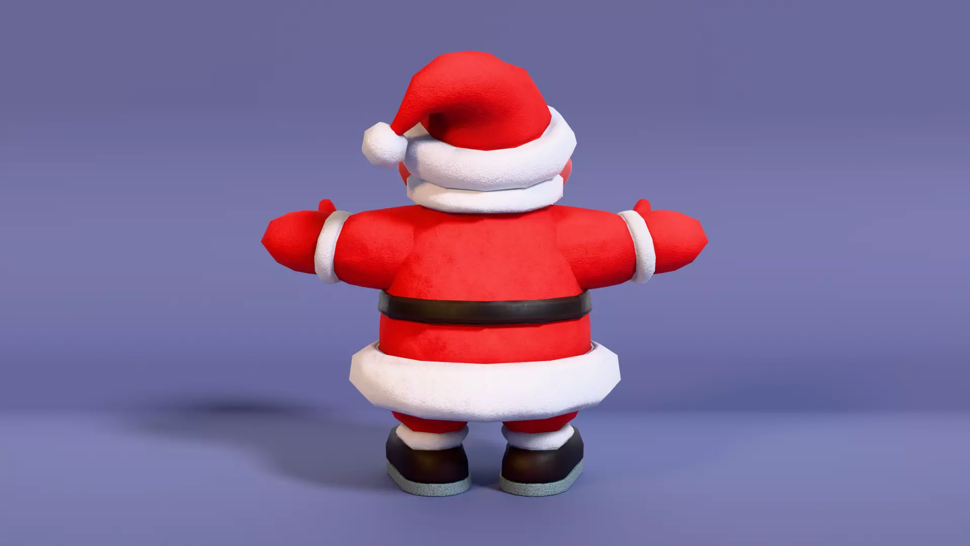 LowPoly Cartoon Santa Claus with Rig Low-poly 3D model_2