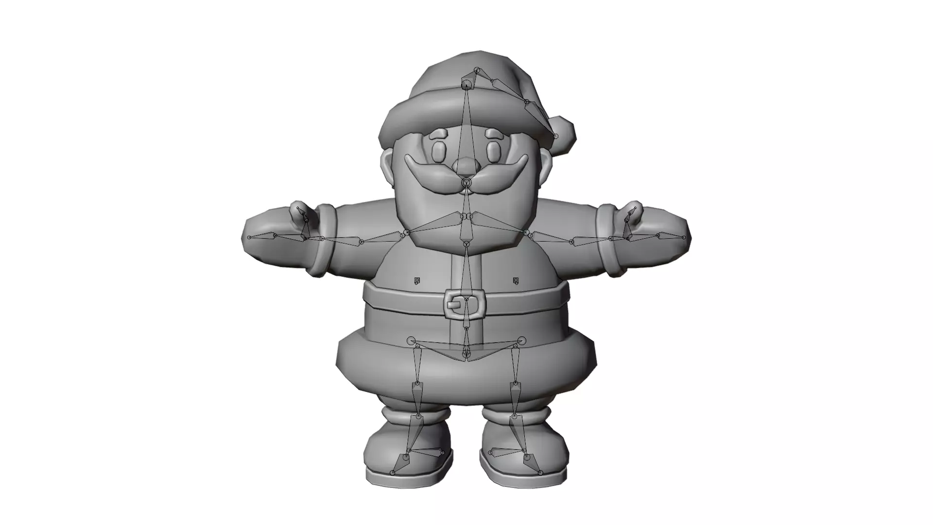 LowPoly Cartoon Santa Claus with Rig Low-poly 3D model_7