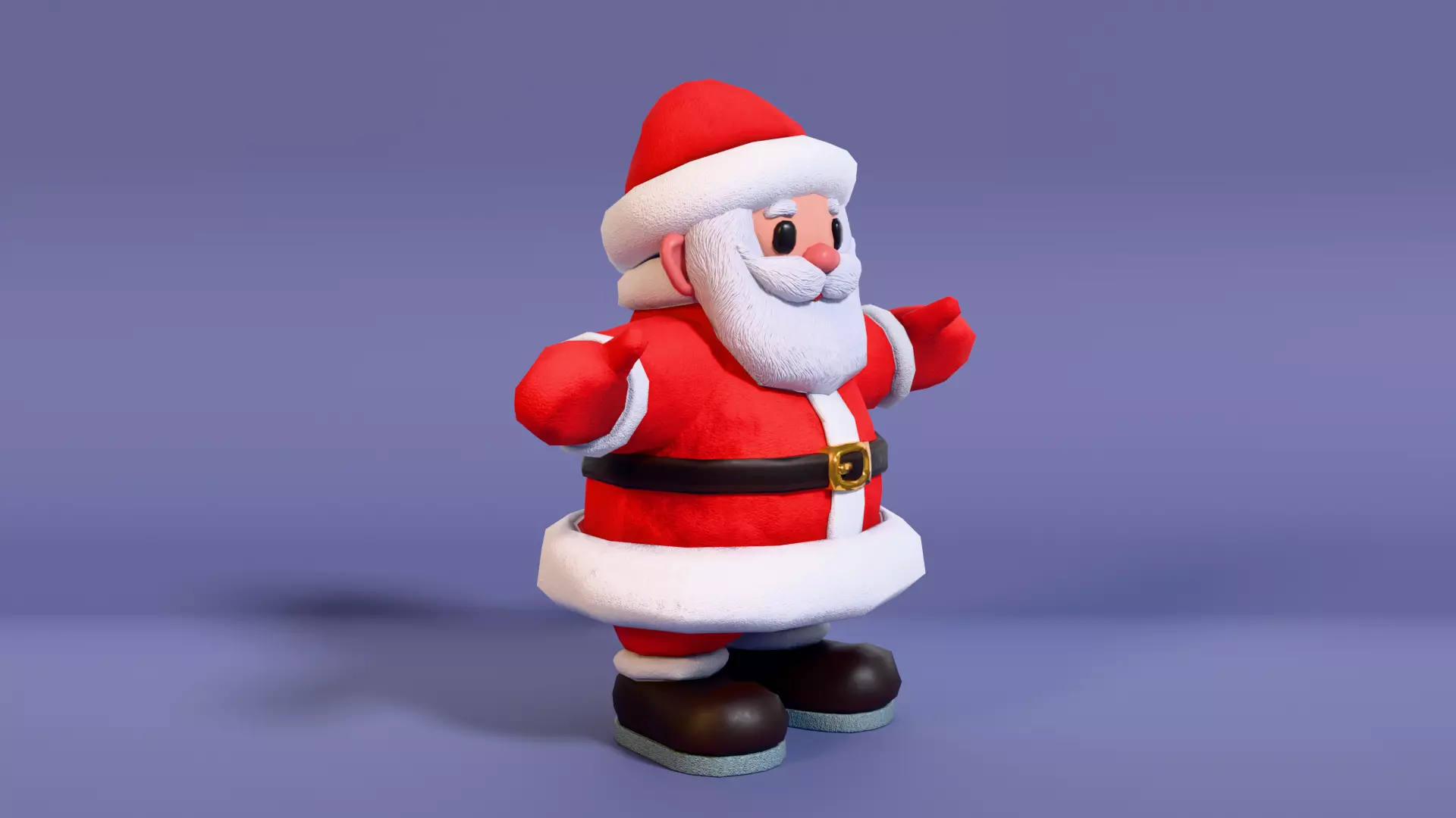LowPoly Cartoon Santa Claus with Rig Low-poly 3D model_3