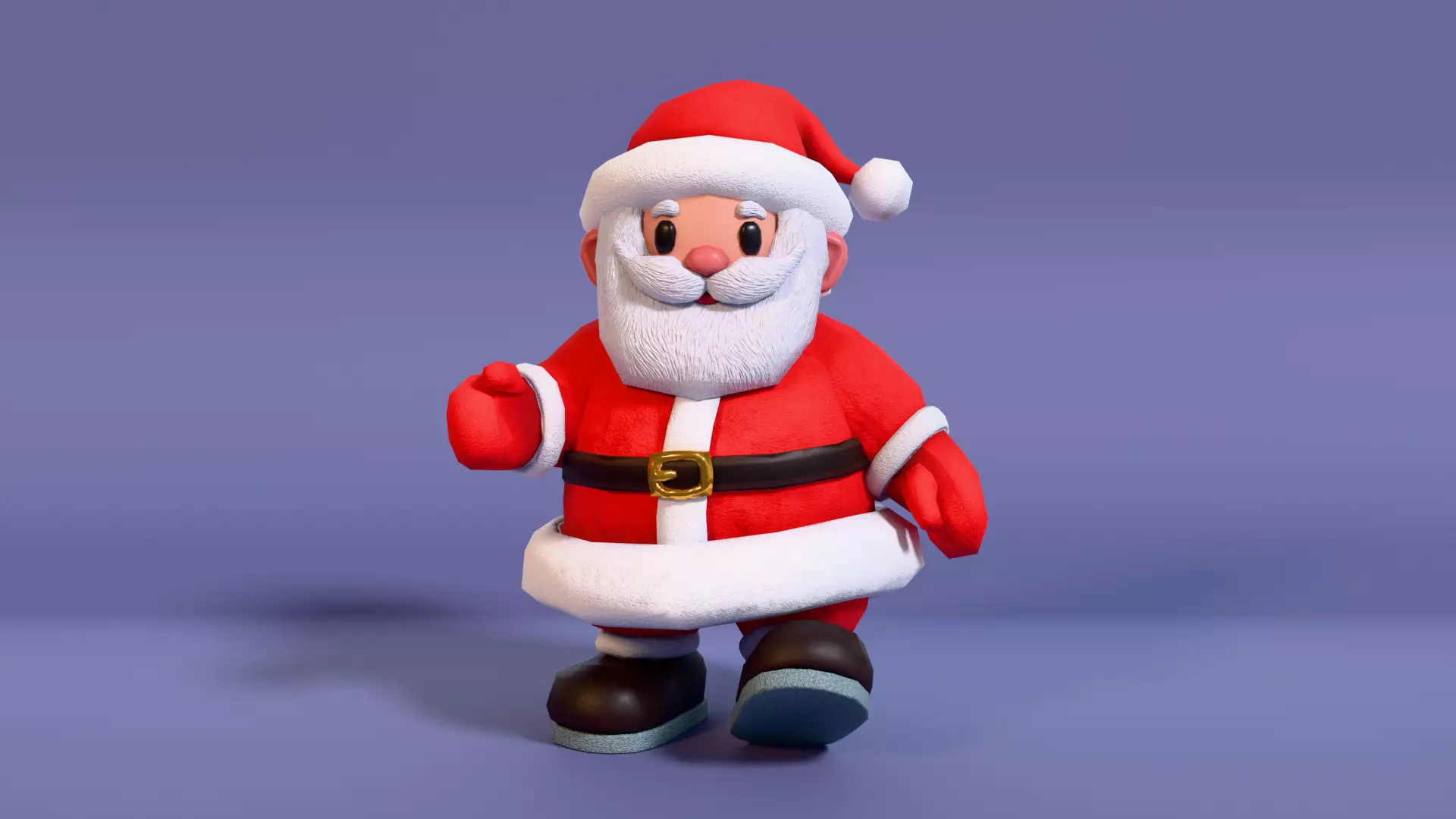 LowPoly Cartoon Santa Claus with Rig Low-poly 3D model_6