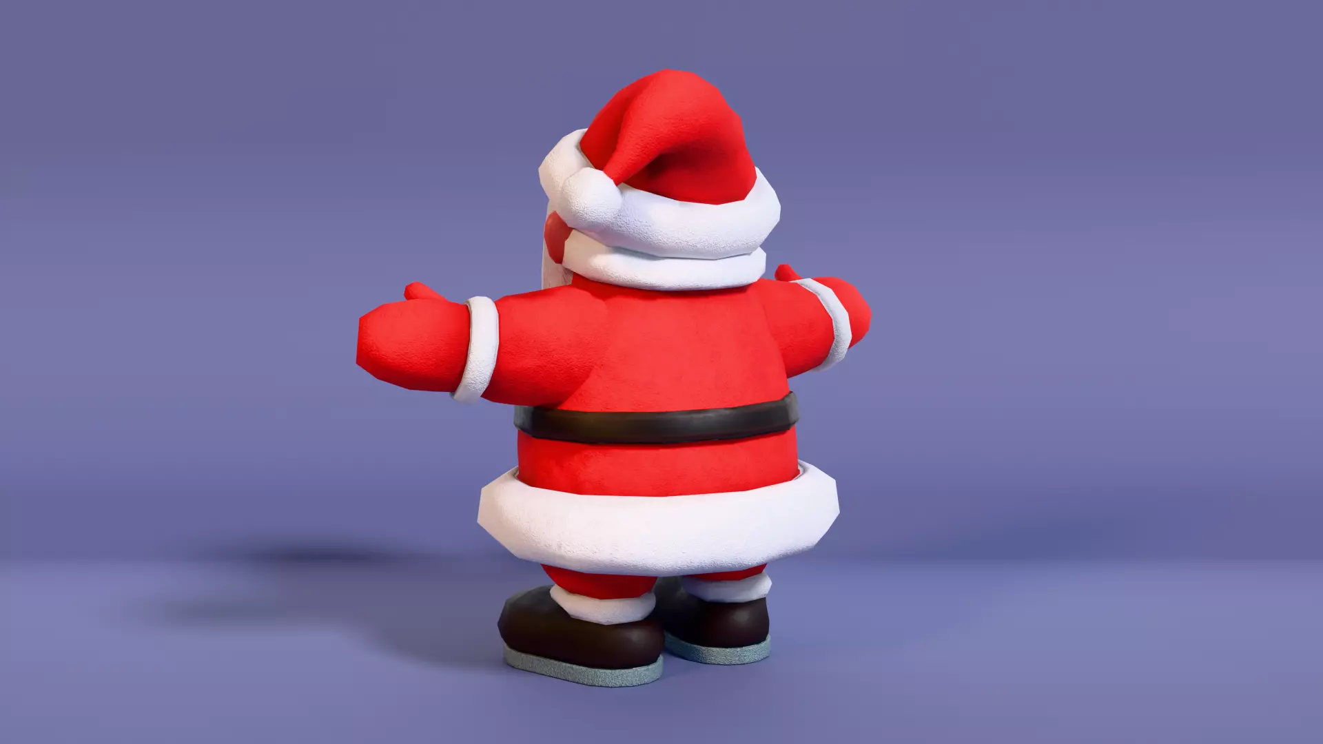 LowPoly Cartoon Santa Claus with Rig Low-poly 3D model_5