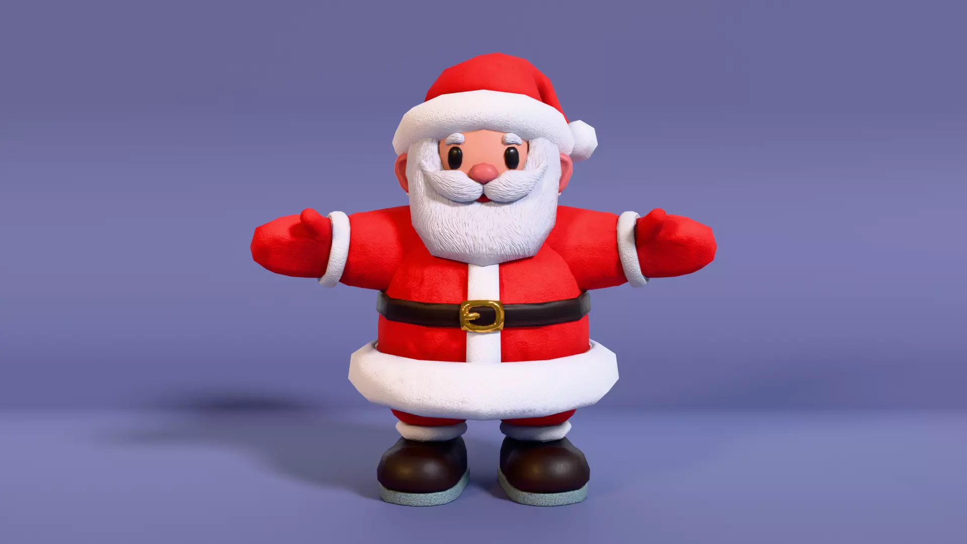 LowPoly Cartoon Santa Claus with Rig Low-poly 3D model_1