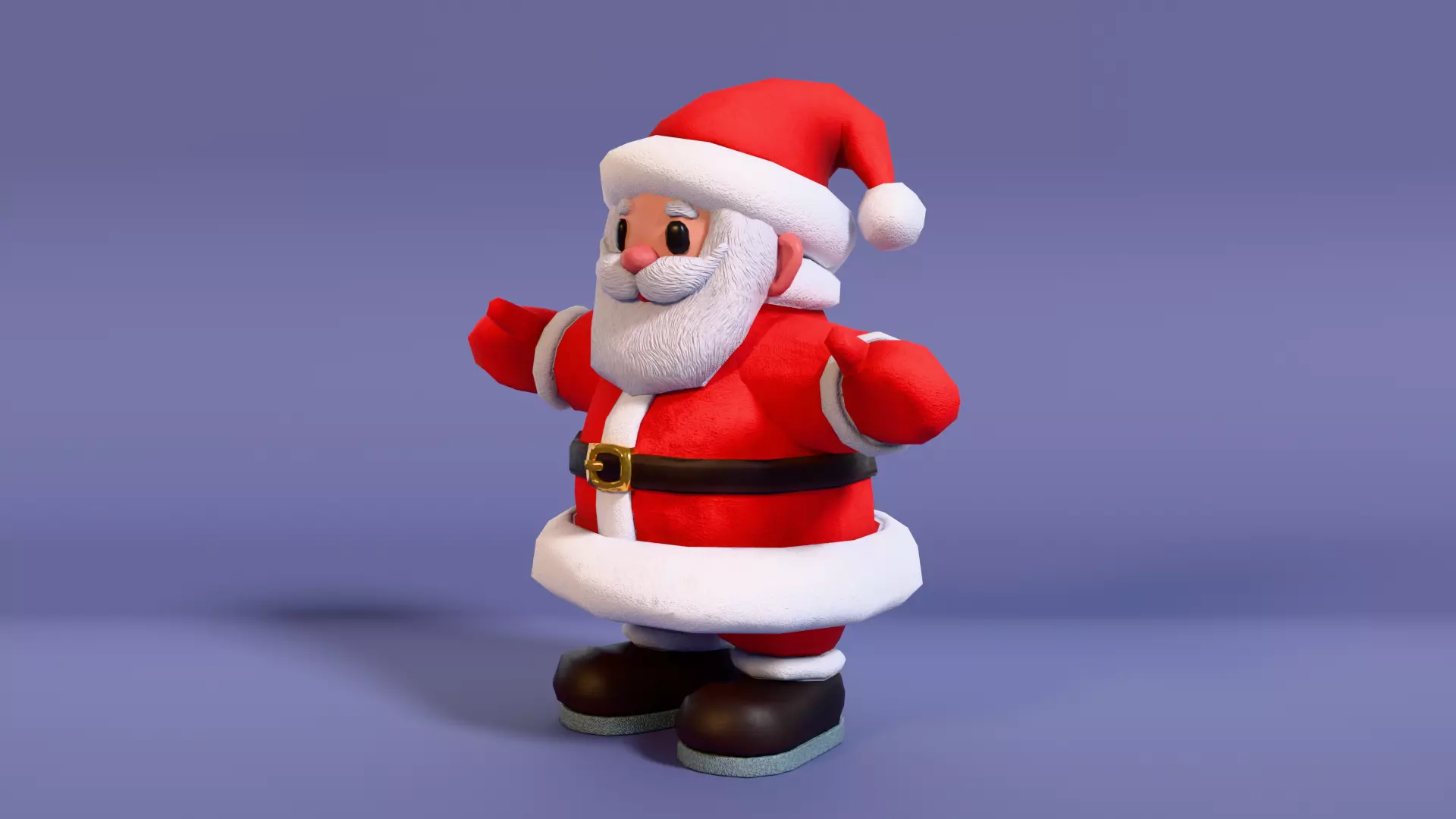 LowPoly Cartoon Santa Claus with Rig Low-poly 3D model_4
