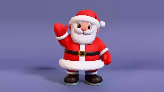LowPoly Cartoon Santa Claus with Rig Low-poly 3D model LowPoly Cartoon Santa Claus with Rig Low-poly 3D model