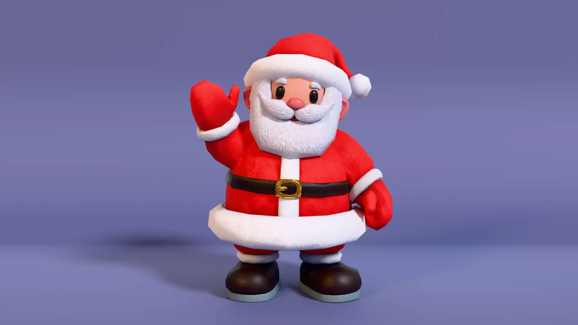 LowPoly Cartoon Santa Claus with Rig Low-poly 3D model_0