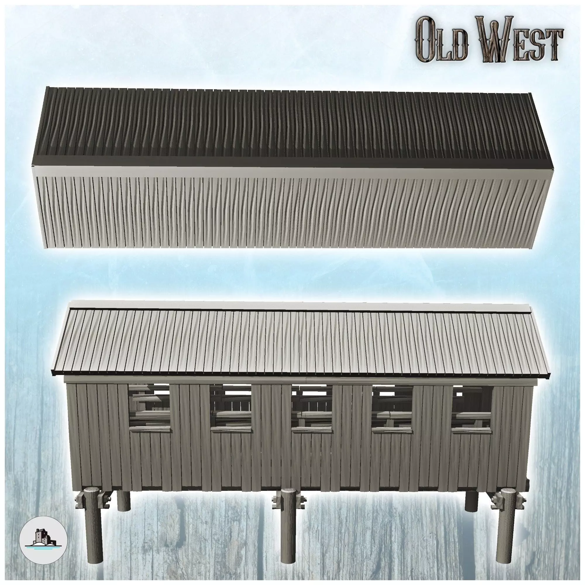 Wooden bridge with roof 17 - Cowboy USA America ACW American Civ 3D print model_3