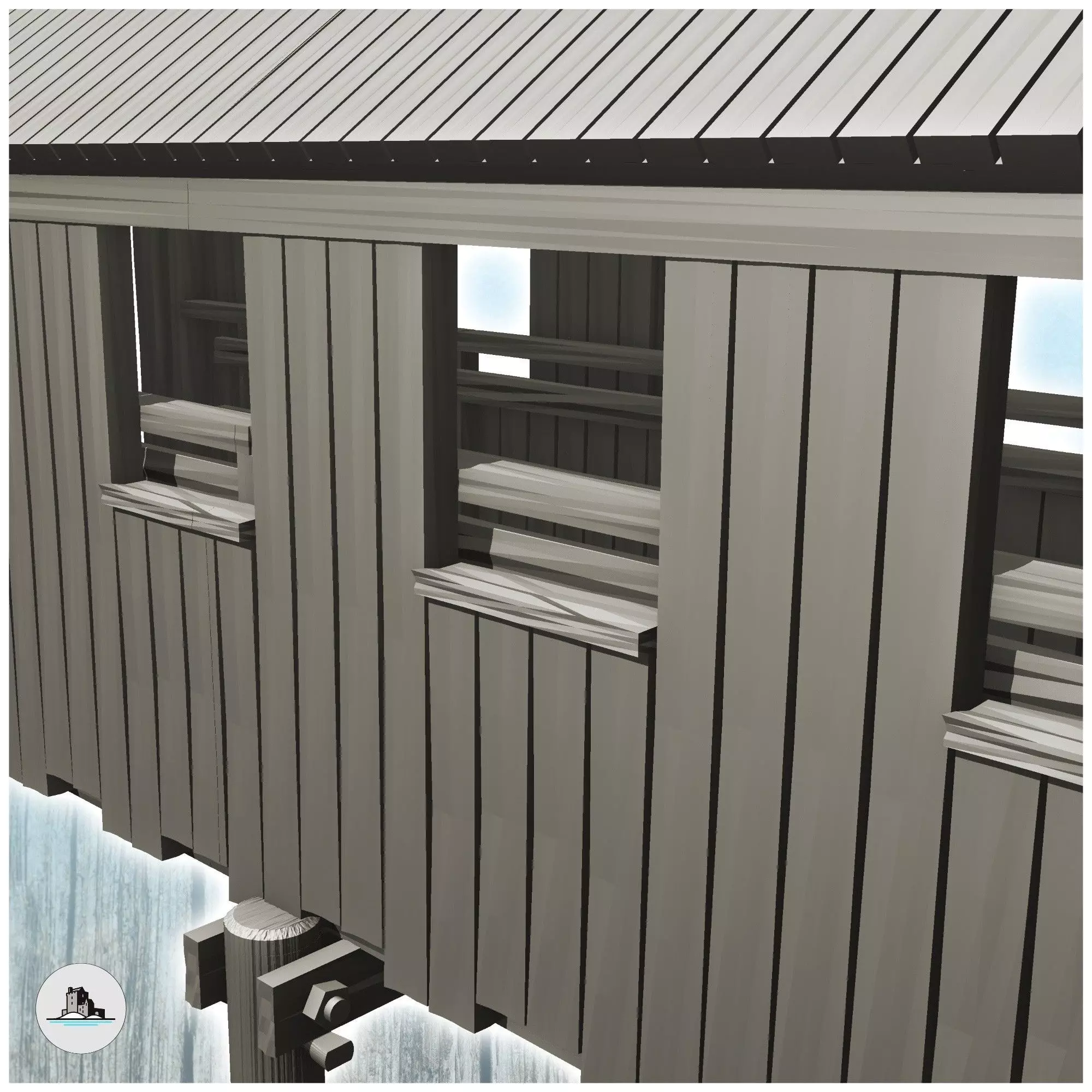 Wooden bridge with roof 17 - Cowboy USA America ACW American Civ 3D print model_7