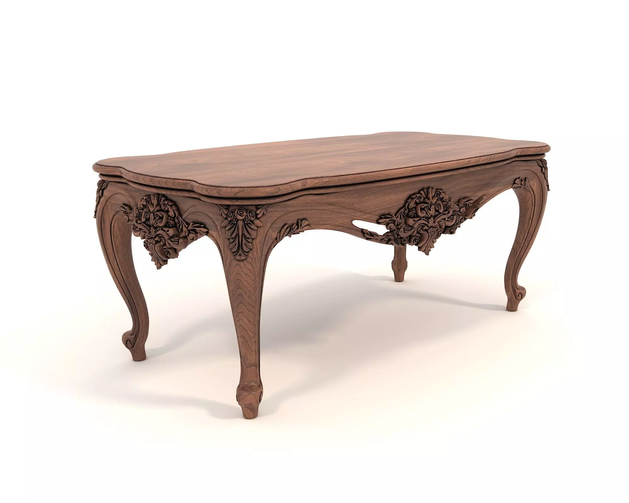 Classic European Style Coffee Table and Armchair 31 3D model_6
