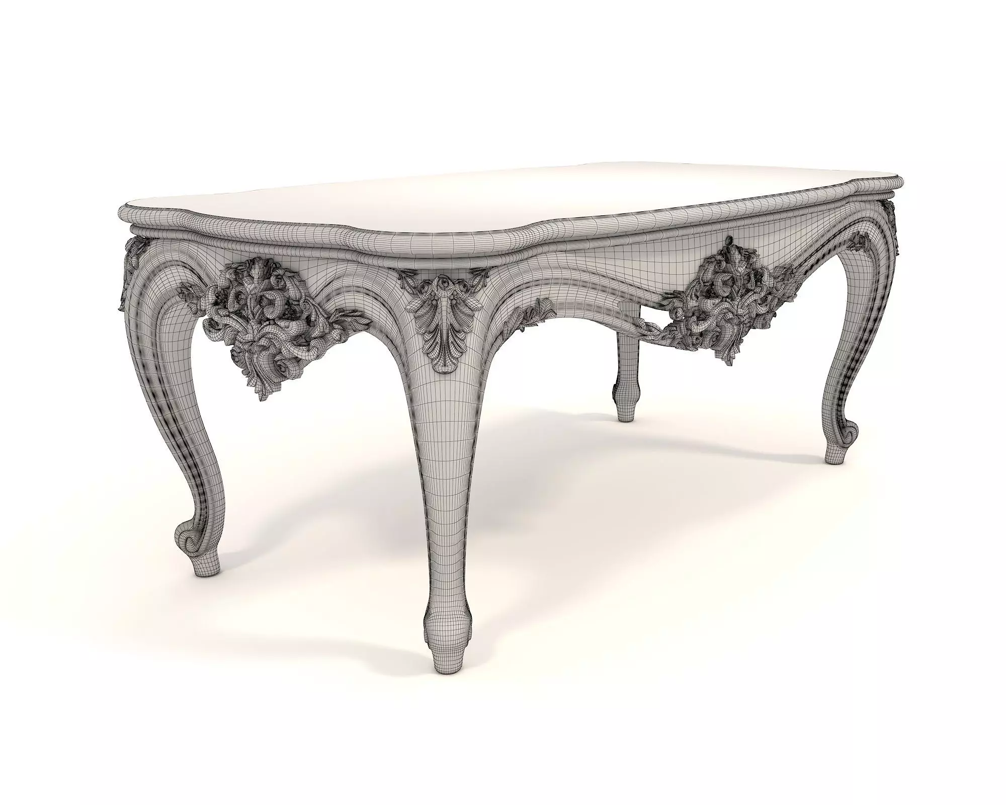 Classic European Style Coffee Table and Armchair 31 3D model_10