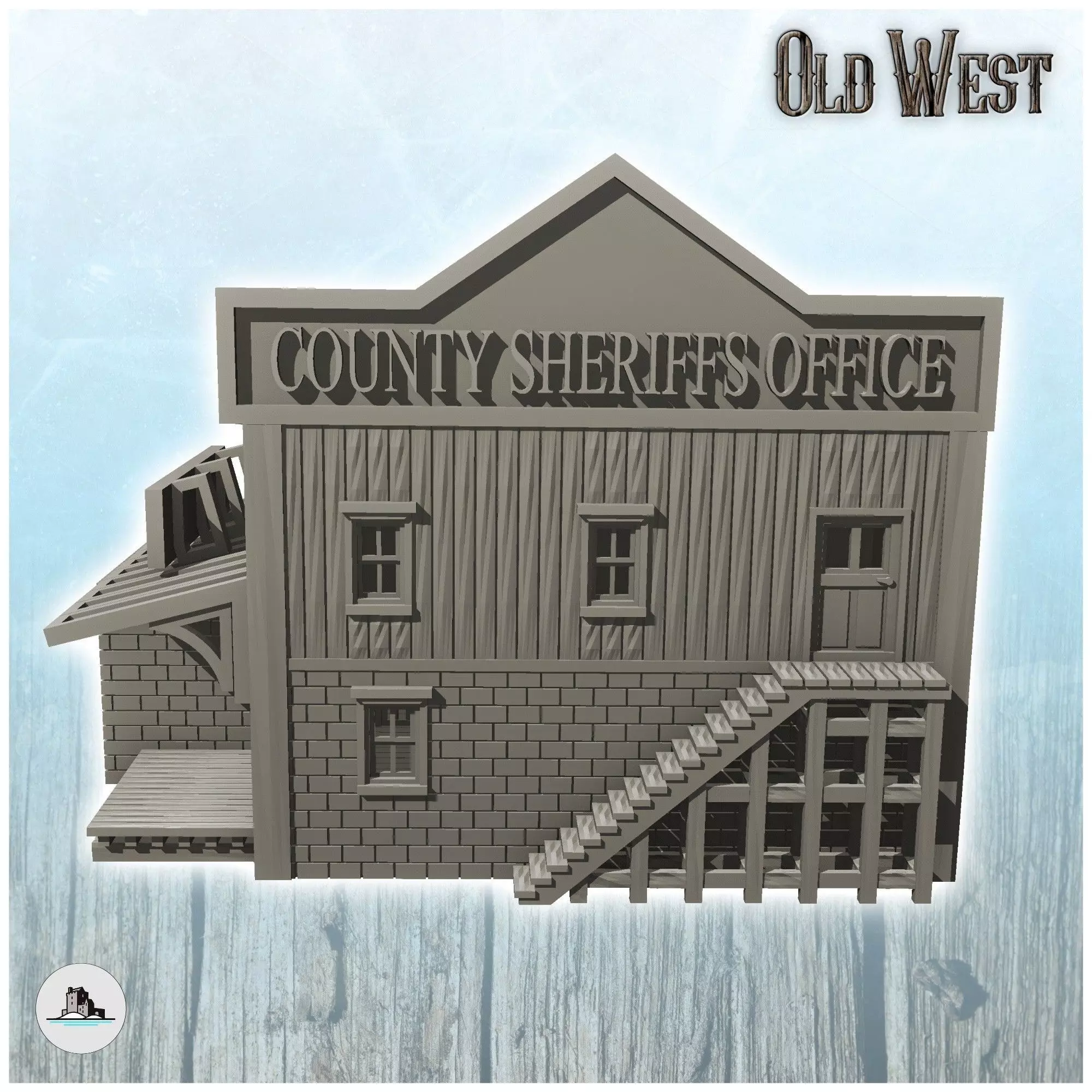 Sheriffs office with removable interior and walls 19 - Cowboy US 3D print model_4