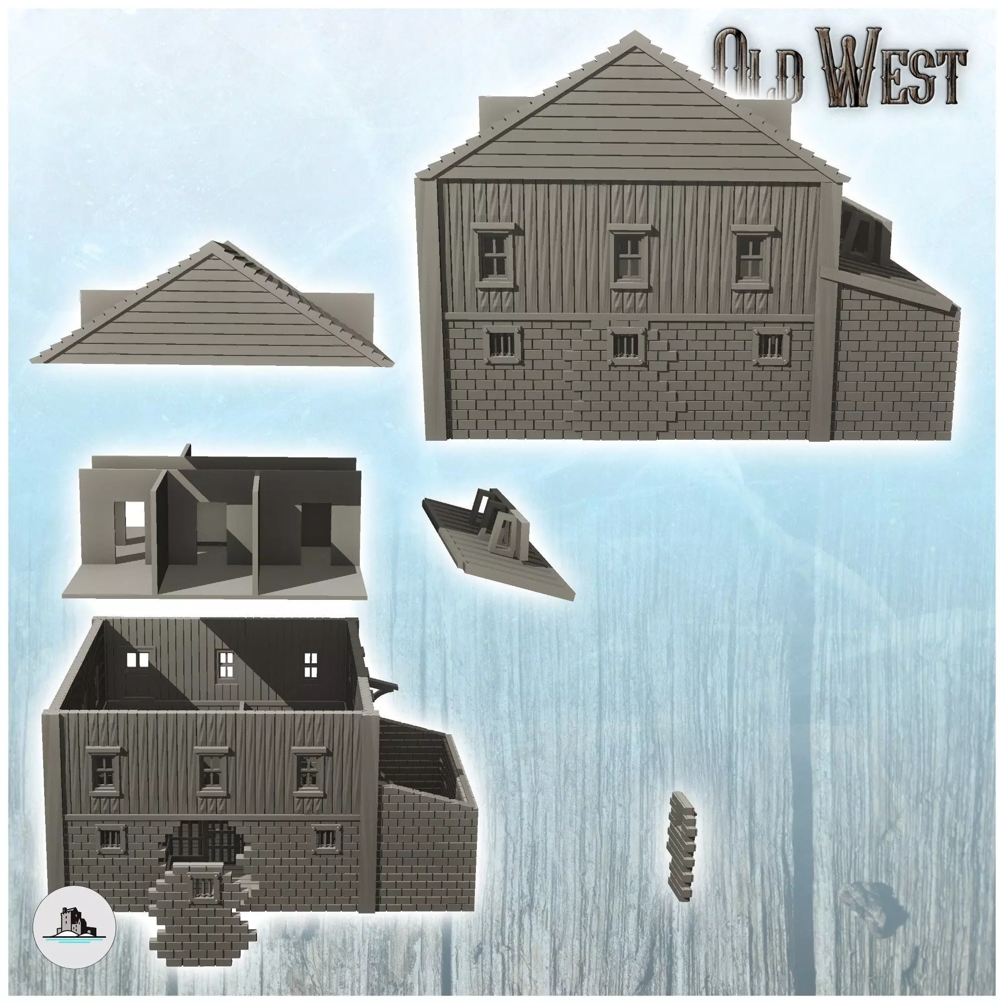 Sheriffs office with removable interior and walls 19 - Cowboy US 3D print model_2