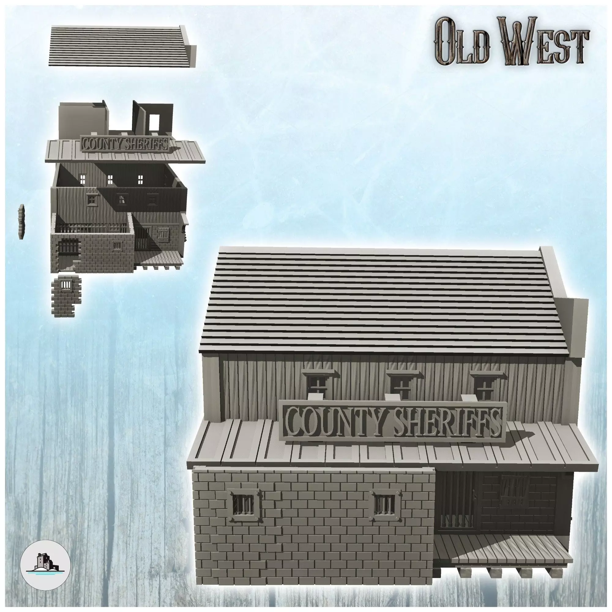 Sheriffs office with removable interior and walls 19 - Cowboy US 3D print model_1