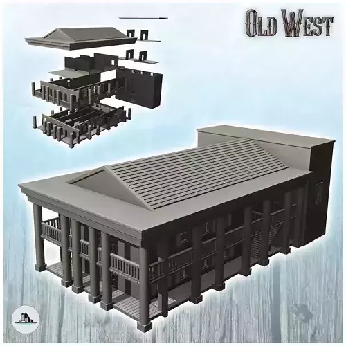 Greek revival western plantation mansion 20 - Cowboy USA America