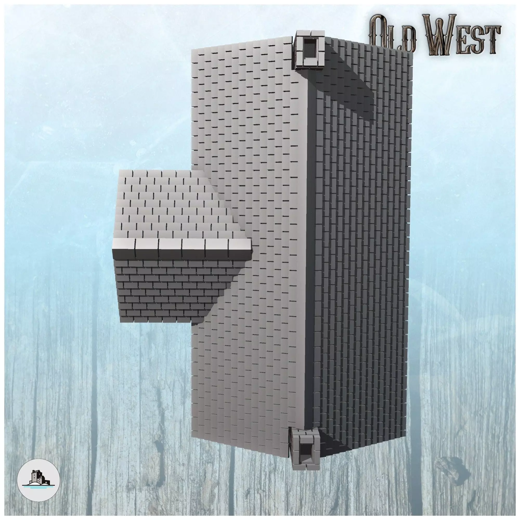 Greek revival western western plantation mansion with one floor  3D print model_5