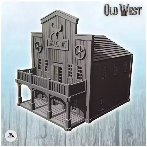 Western saloon with one floor 22 - Cowboy USA America ACW Americ