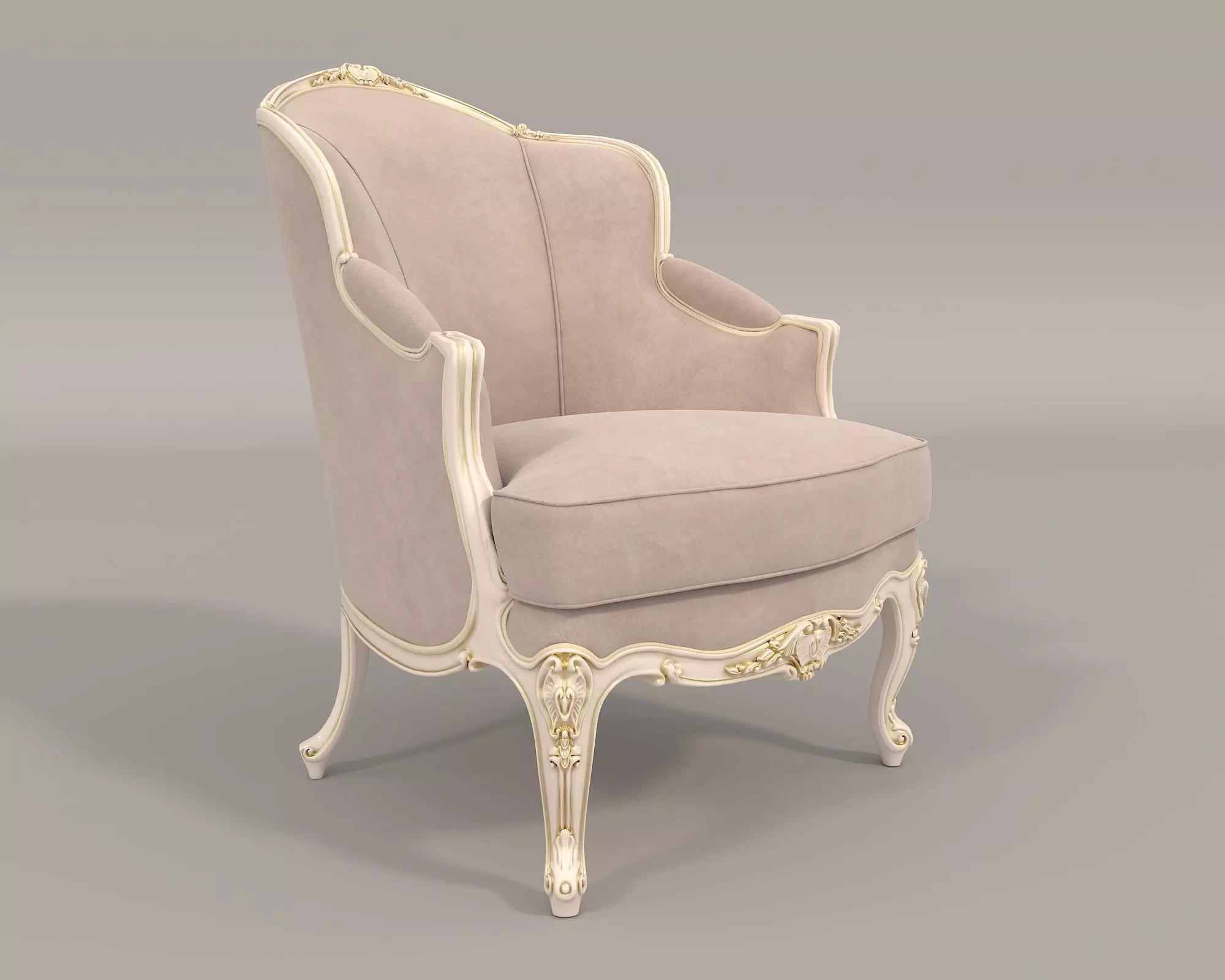 Classic European Style Coffee Table and Armchair 32 3D model_4