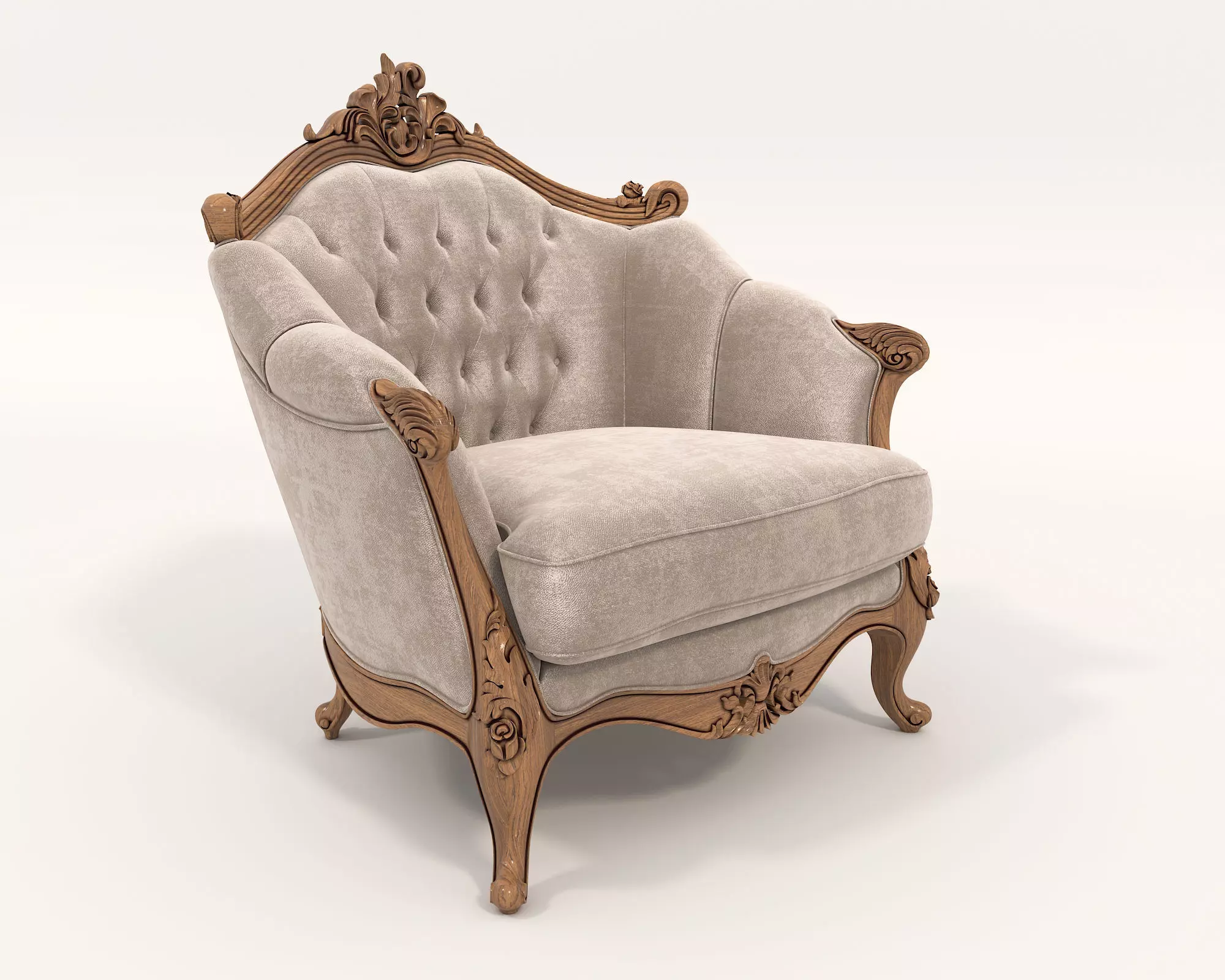 Classic European style Sofa and Armchair set 5 3D model_7