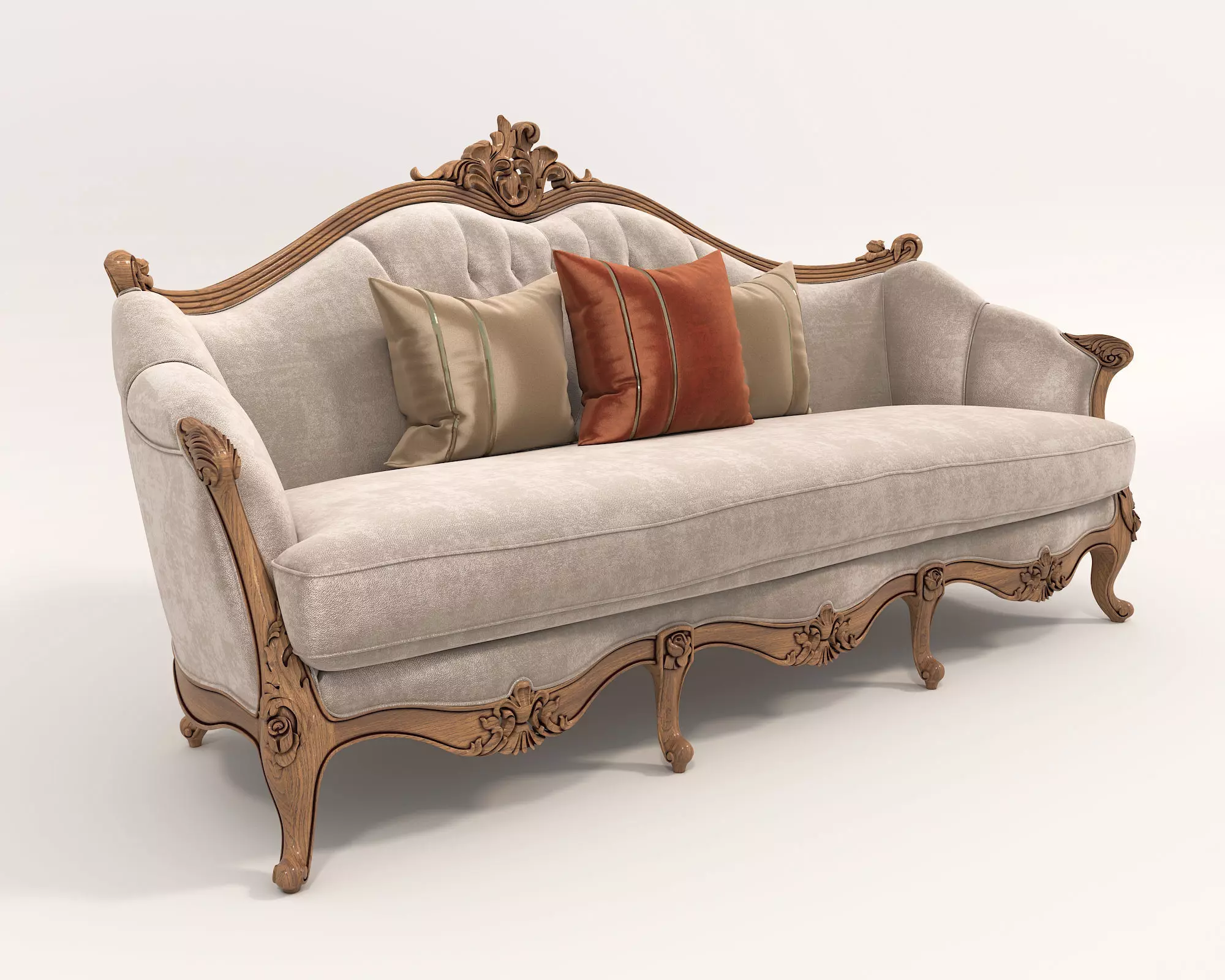 Classic European style Sofa and Armchair set 5 3D model_5
