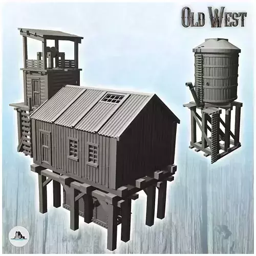 Set of water management building and western water tower 30 - Co
