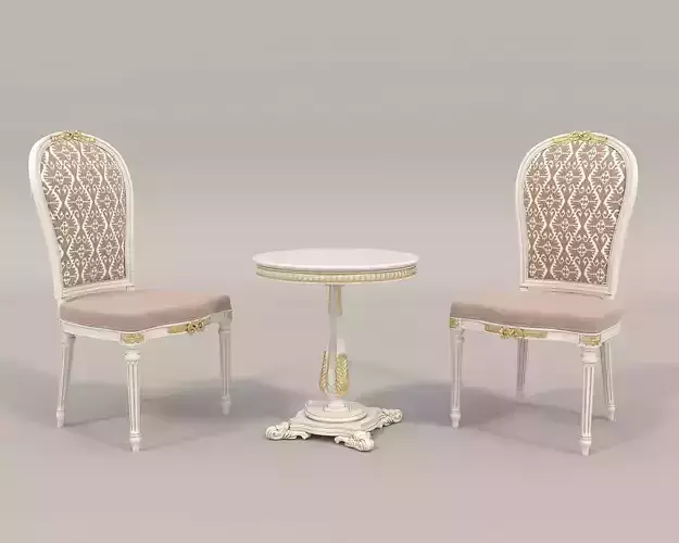 Classic European Style Coffee Table and Chair 2