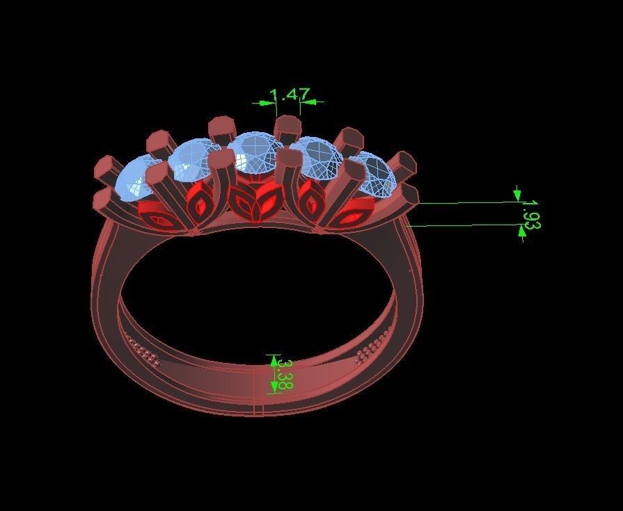 10ring new solitaire  3D print model_3