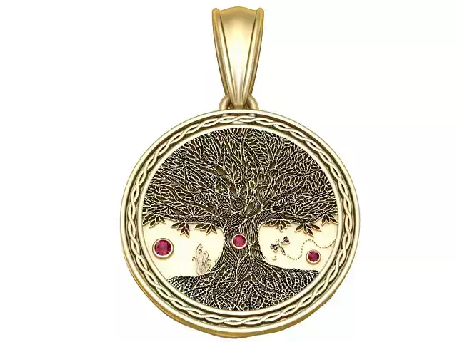 ROUND TREE PENDANT 3D PRINATBLE MODEL 