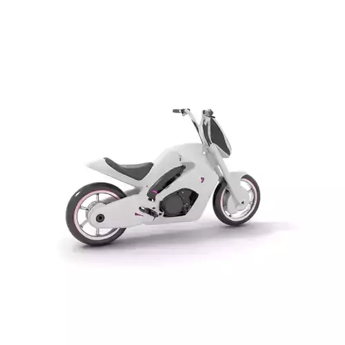 Futuristic Silver Motorcycle model pack