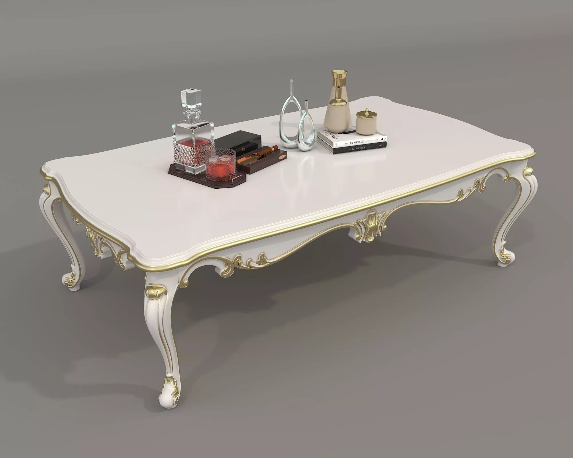 Classic European style Sofa and Armchair set 6 3D model_7