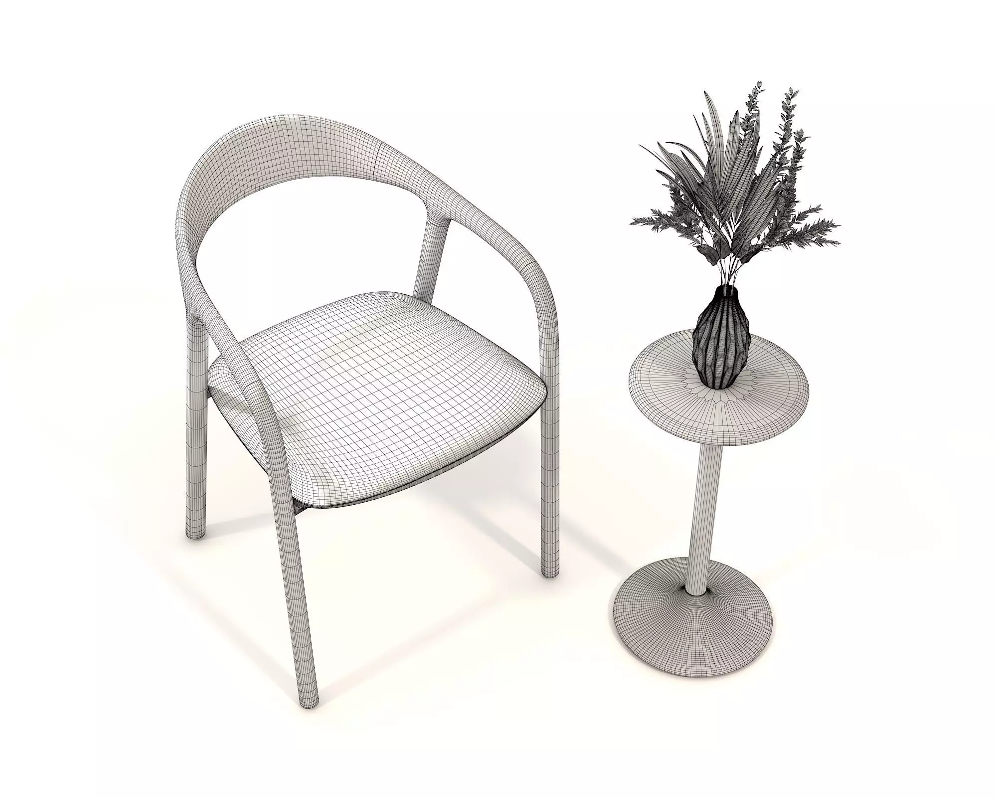 Modern Coffee Table and Chair 5 3D model_10