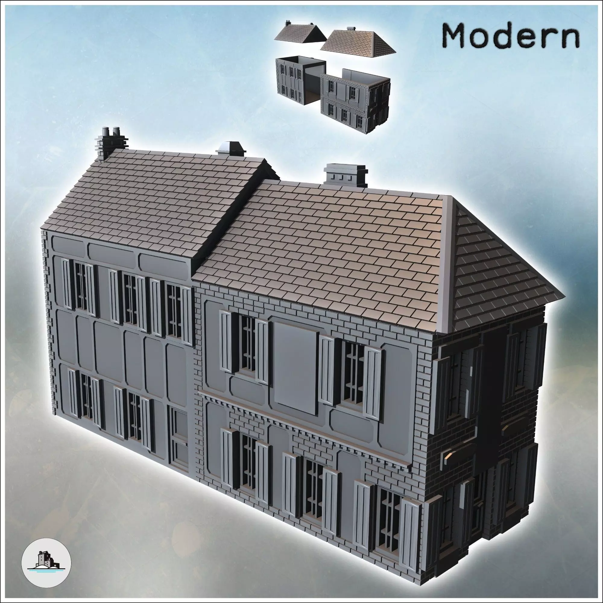 Gondree Cafe next to Pegasus Bridge Benouville Calvados Normandy 3D print model_0