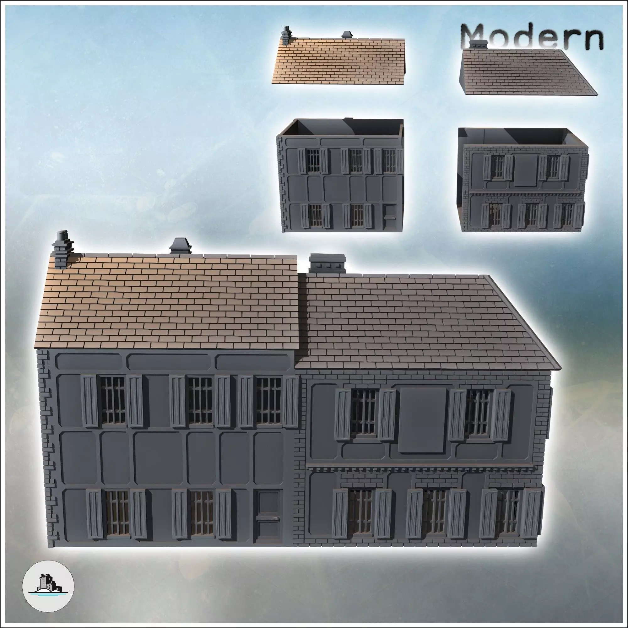 Gondree Cafe next to Pegasus Bridge Benouville Calvados Normandy 3D print model_1