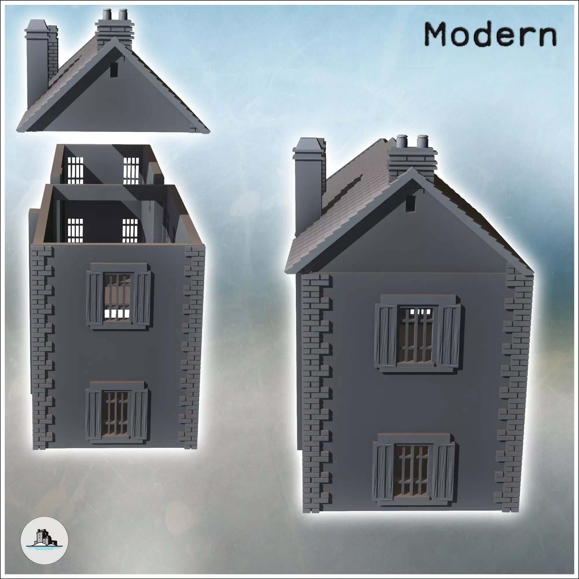 Gondree Cafe next to Pegasus Bridge Benouville Calvados Normandy 3D print model_2