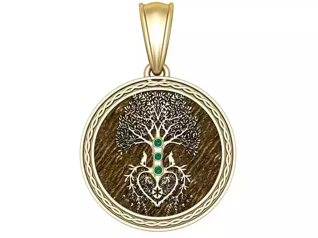  ROUND TREE DESIGN AND HEART PENDANT 3D PRINTABLE MODEL