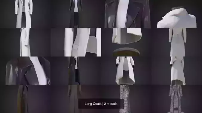 Long Coats 3D Model Collection
