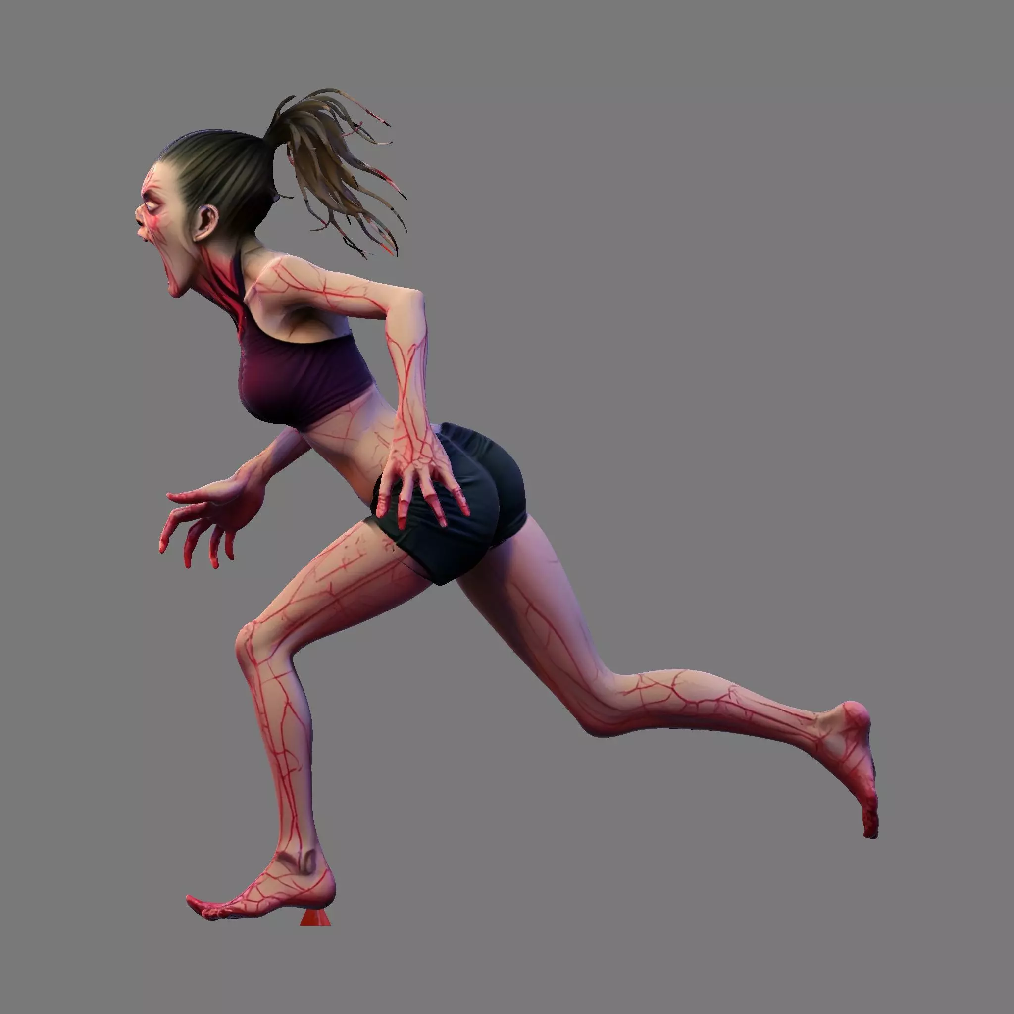 Cursed Sprinter Stylized Horror Runner 3D Model 3D print model_22