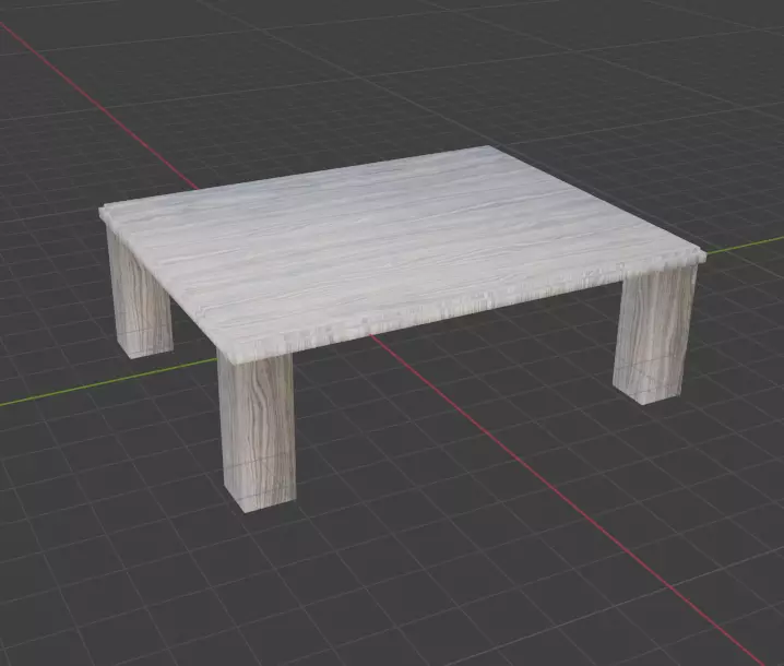 Wooden Table 3D model_0