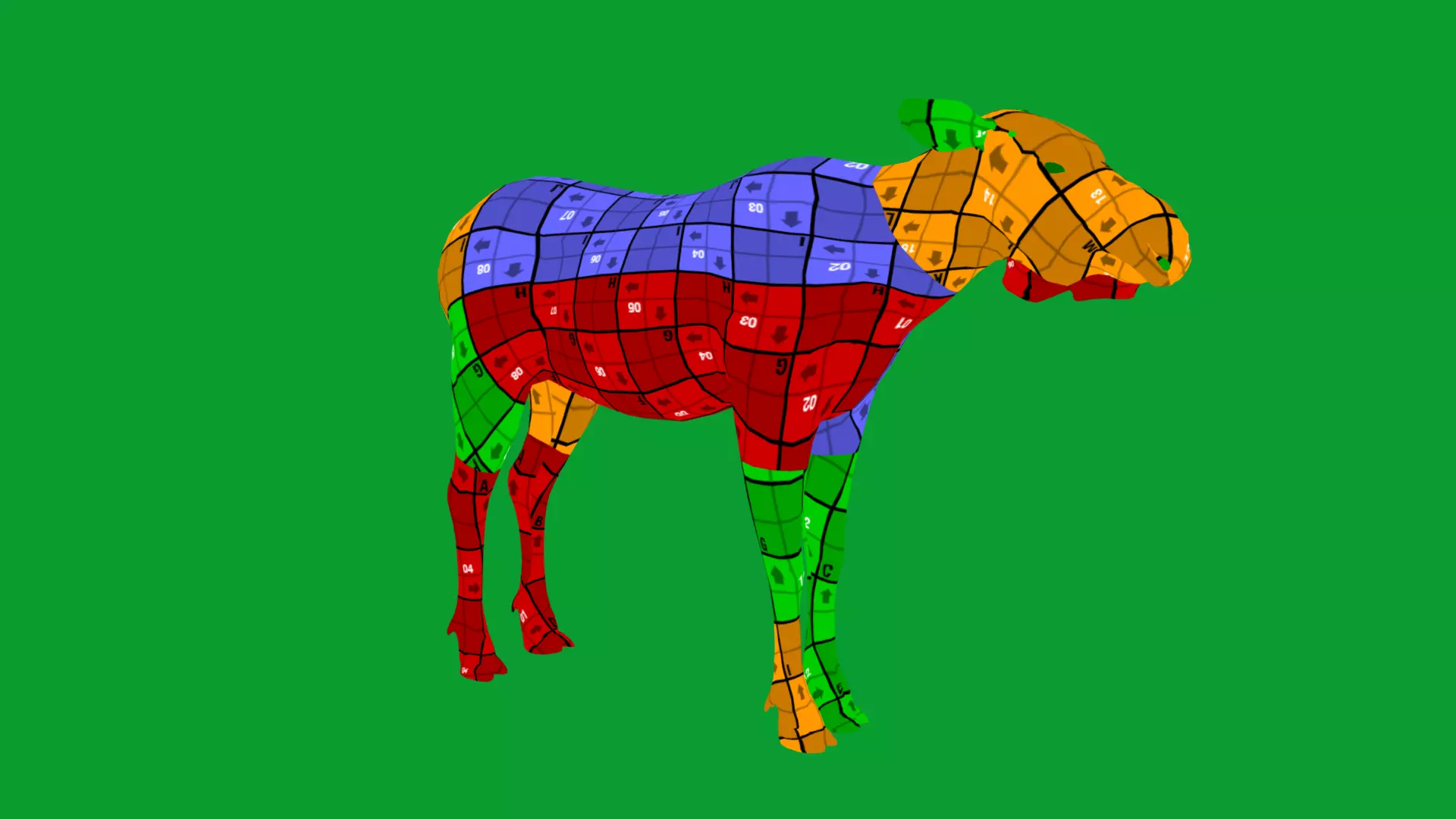 European Female Moose Elk Low-poly 3D model_24