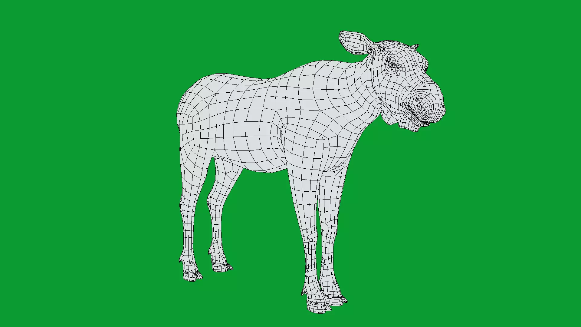 European Female Moose Elk Low-poly 3D model_23