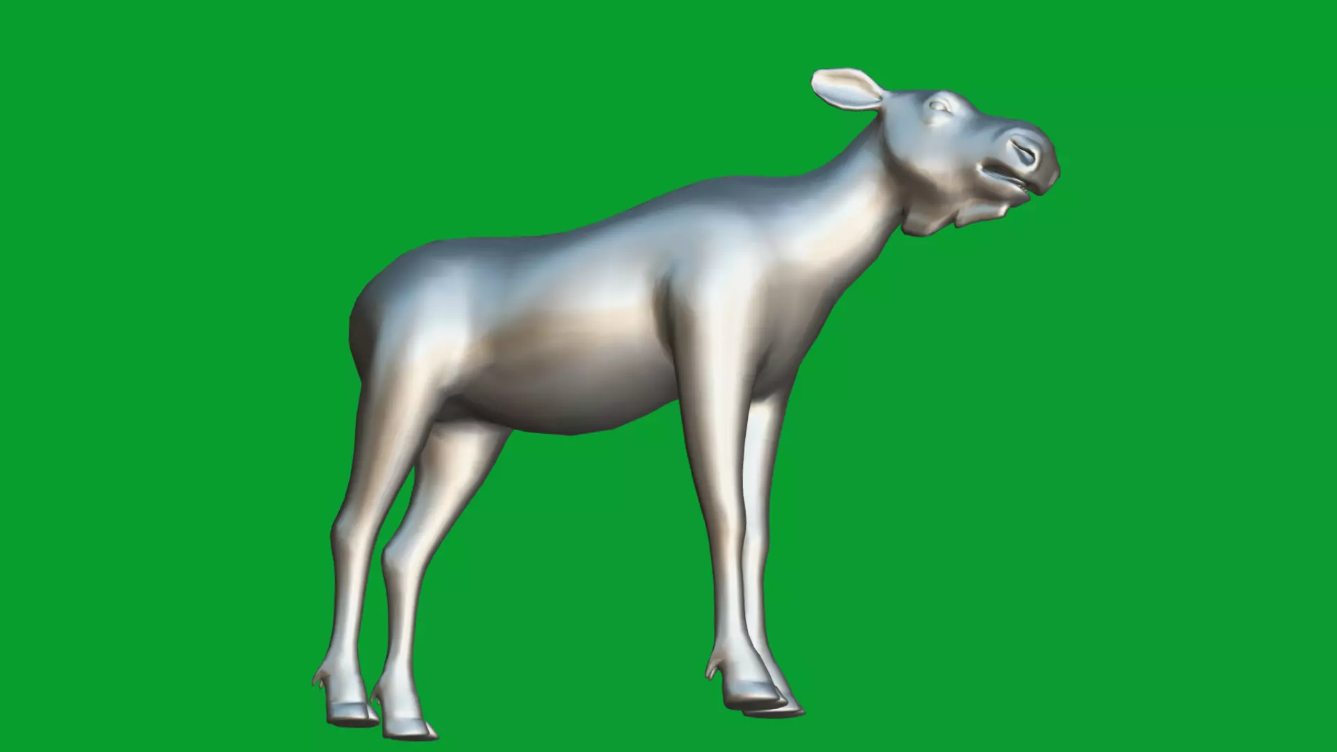 European Female Moose Elk Low-poly 3D model_22