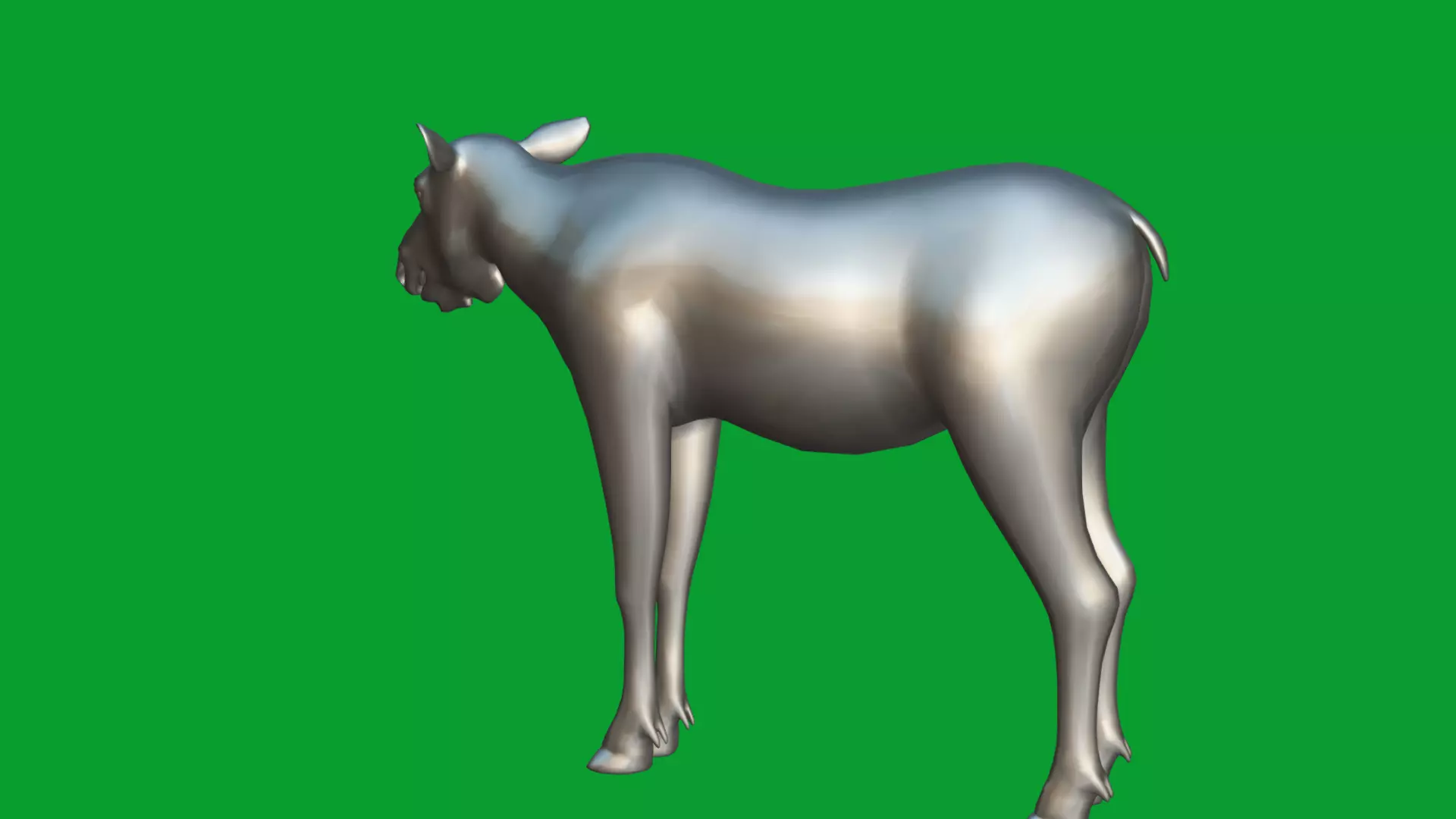 European Female Moose Elk Low-poly 3D model_17