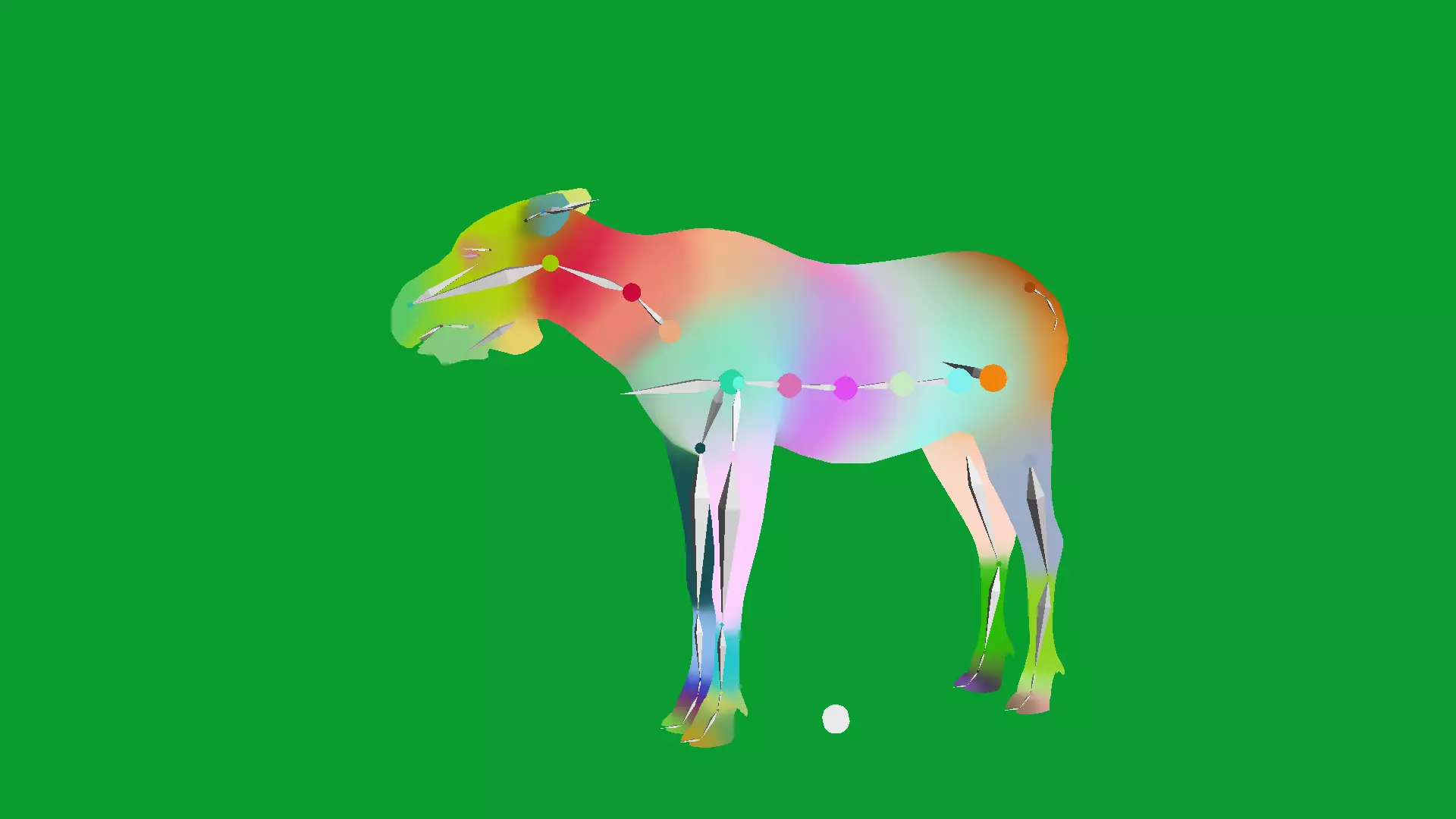 European Female Moose Elk Low-poly 3D model_15