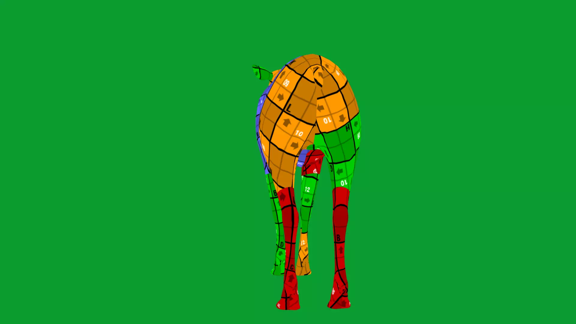 European Female Moose Elk Low-poly 3D model_27