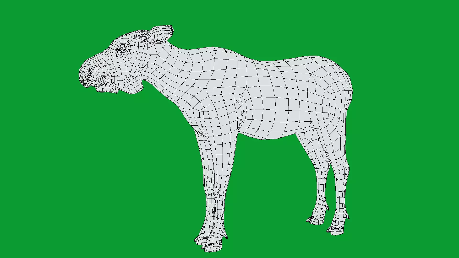 European Female Moose Elk Low-poly 3D model_16