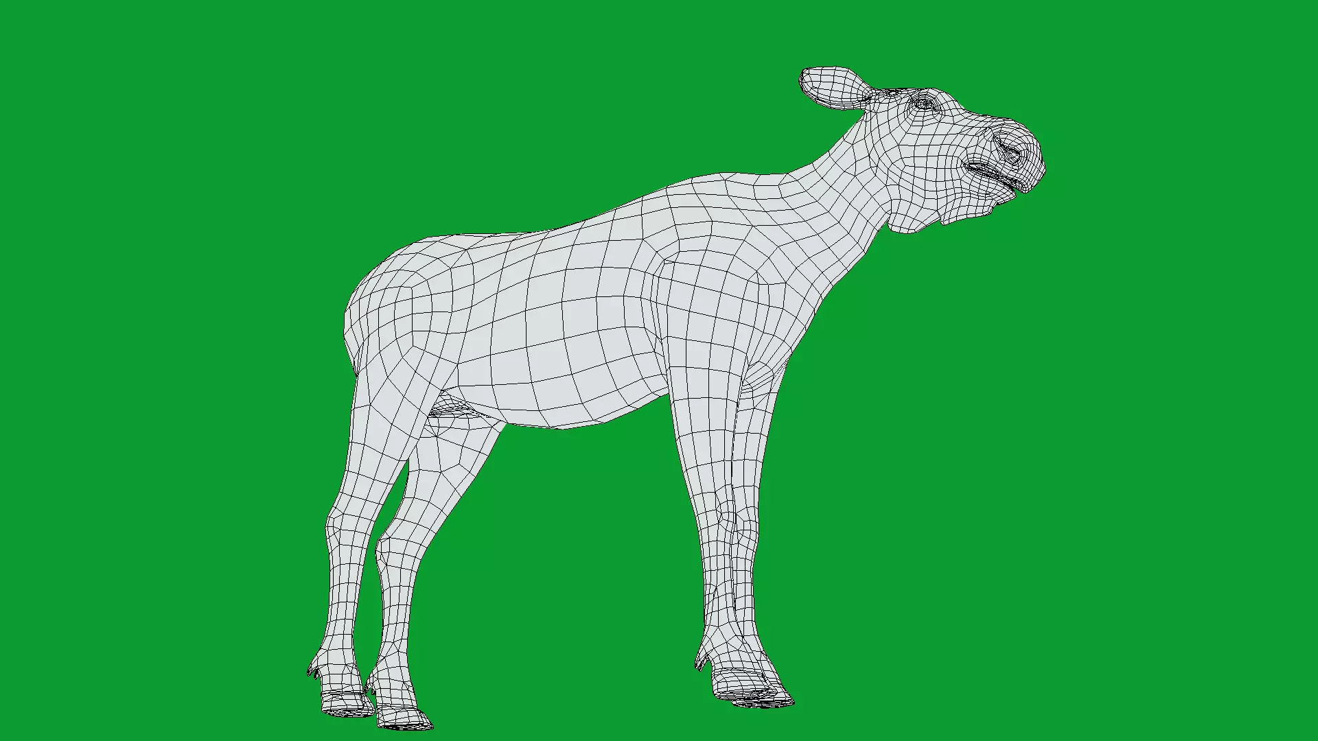 European Female Moose Elk Low-poly 3D model_20