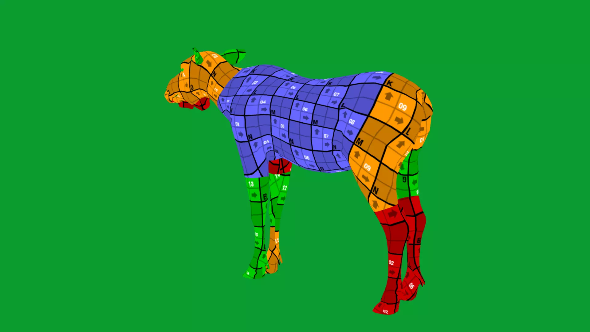 European Female Moose Elk Low-poly 3D model_32