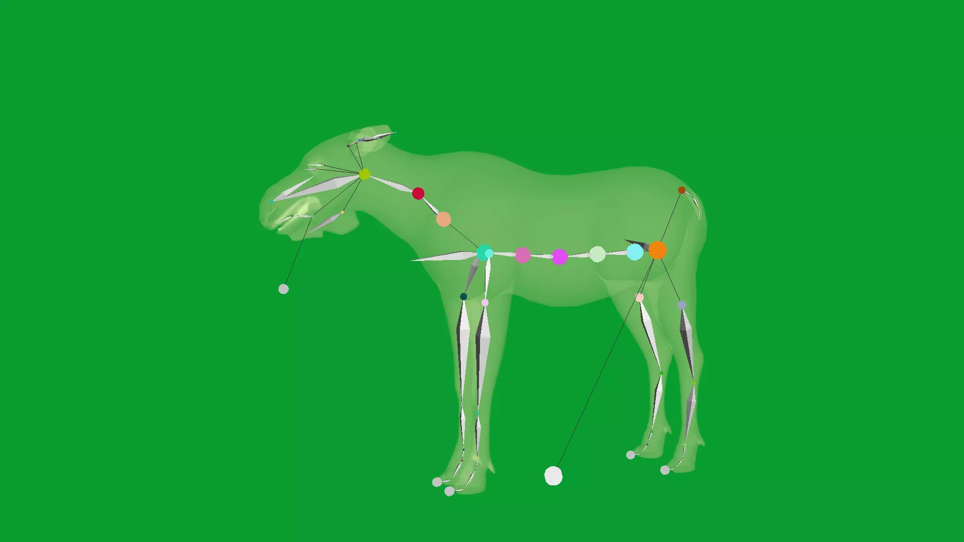 European Female Moose Elk Low-poly 3D model_26