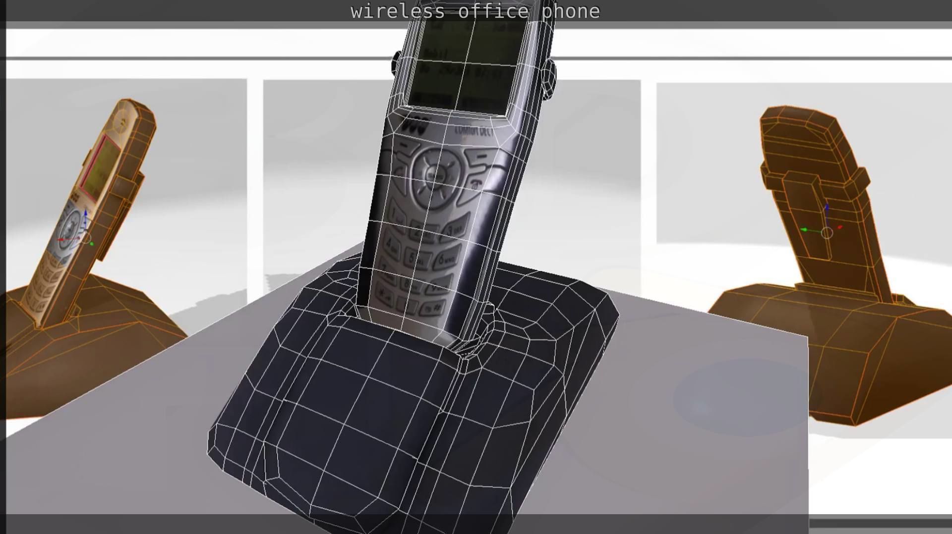 Wireless phone low-poly  Low-poly 3D model_52