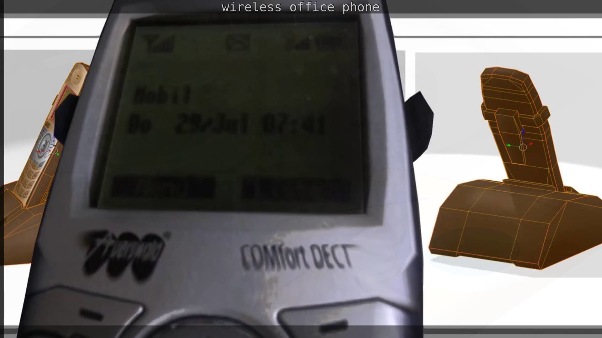 Wireless phone low-poly  Low-poly 3D model_64