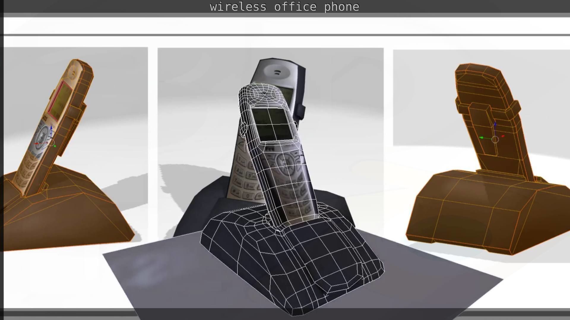 Wireless phone low-poly  Low-poly 3D model_25