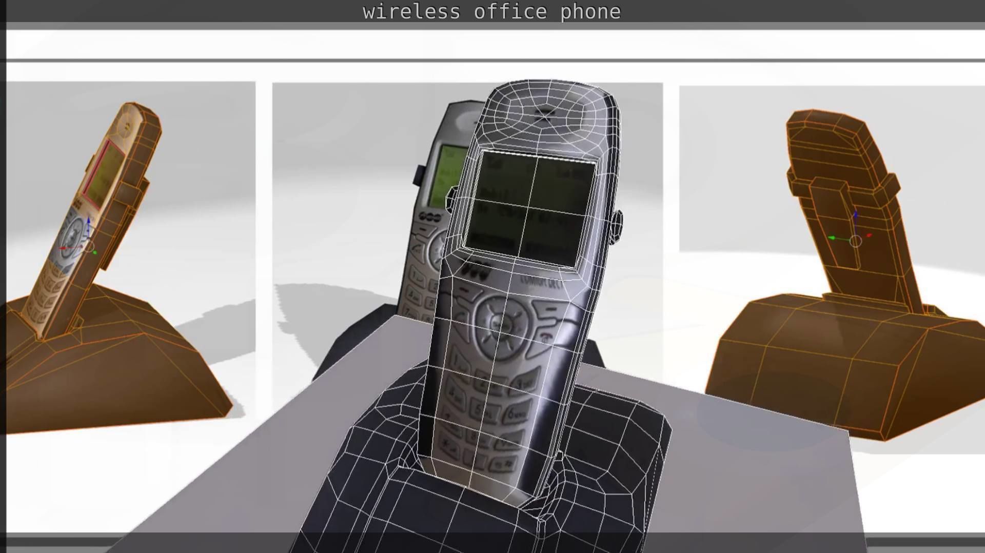 Wireless phone low-poly  Low-poly 3D model_49